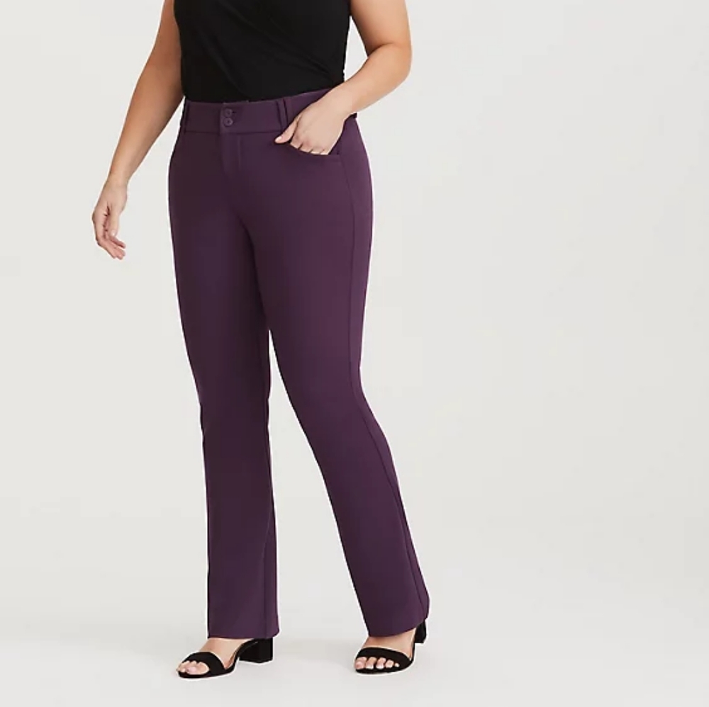 Purple Ponte Trouser Pants